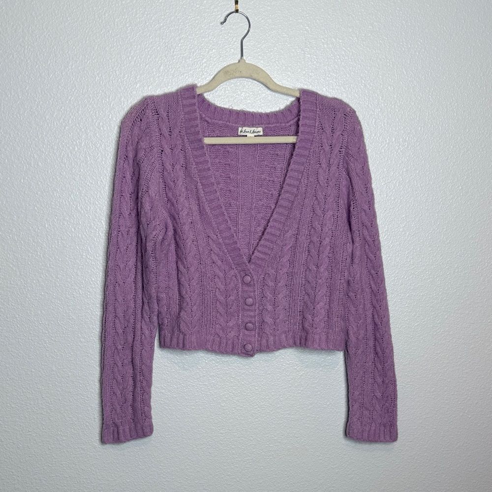 For Love And Lemons Pink Cable Knit Cardigan - Picture 2 of 6